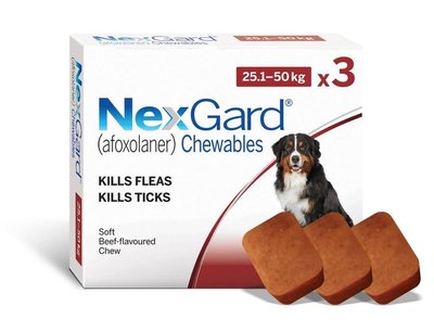 Nexgard (Нексгард) - таблетки для собак от блох и клещей XL 25-50кг 3 таблетки 36616 фото