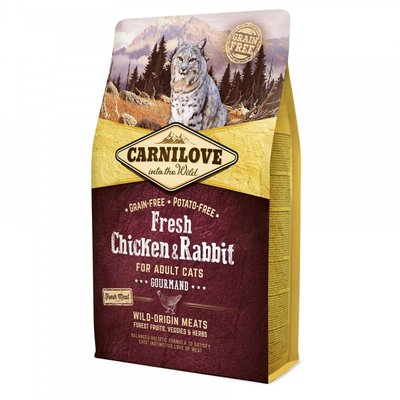 Carnilove Fresh з куркою й кроликом сухий корм для дорослих кішок 2 кг 77868 фото
