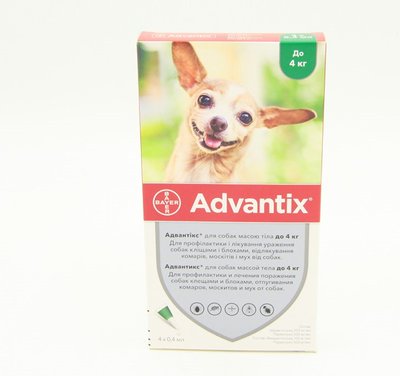 Адвантикс (Advantix) капли от блох и клещей для собак До 4кг 1596 фото