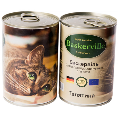 Baskerville Телятина консерви для кішок 400 г 24254 фото