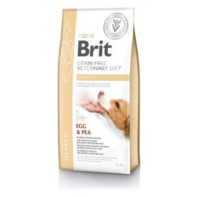 Сухий корм для собак при захворюваннях печінки Brit GF VetDiets (Брит ветеринарна дієта) Dog Hepatic 12 кг з яйцем, горохом, бататом і гречкою 3033037 фото