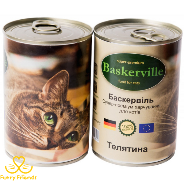 Baskerville Телятина консерви для кішок 400 г 24254 фото