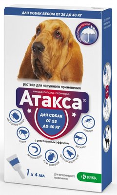 Атакса краплі для собак проти бліх спот-он КРКА 25 кг і більше 68416 фото