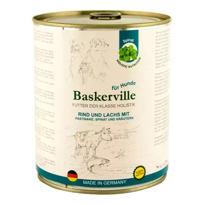 Баскервіль Консерви для собак Лосось і яловичина з пастернаком, зеленню і шпинатом 400 г 41127 фото