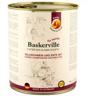 Баскервіль консерви для собак качка і кабан з гарбузом і зеленню 400 г 41128 фото