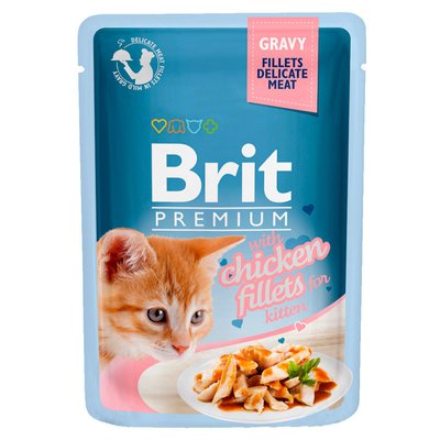 Brit Premium Cat pouch для кошенят філе курки в соусі 85г 35357 фото