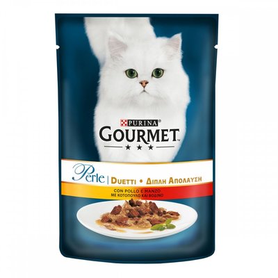 Gourmet Perle консерви для кішок із куркою та яловичиною в підливі 85 г 574702 68805 фото