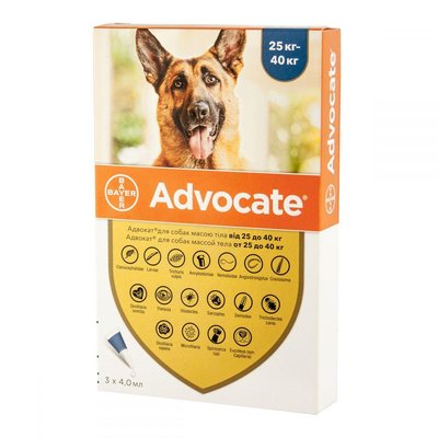Advocate (Адвокат) — краплі від бліх та кліщів для собак 25 - 40кг 46651 фото