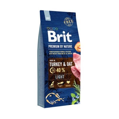 Сухий корм для собак Brit Premium Light із надмірною вагою зі смаком індички 15 кг  30330313 фото