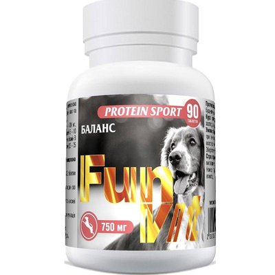 Вітаміни FunVit Protein Sport для собак 90 таблеток 61483 фото