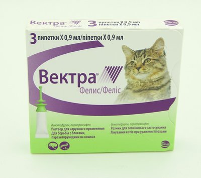 Вектра Фелис для кошек 0,9 мл капли, упаковка, Сева 36849 фото