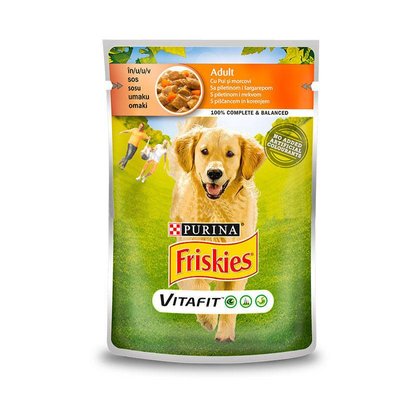 Friskies консерви для собак з куркою й морквою в підливі 100 г Пауч 800847 64993 фото
