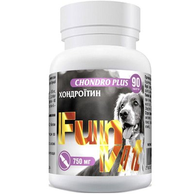 Вітаміни FunVit Chondro Plus з Хондроїтином для собак 90 таб 61485 фото