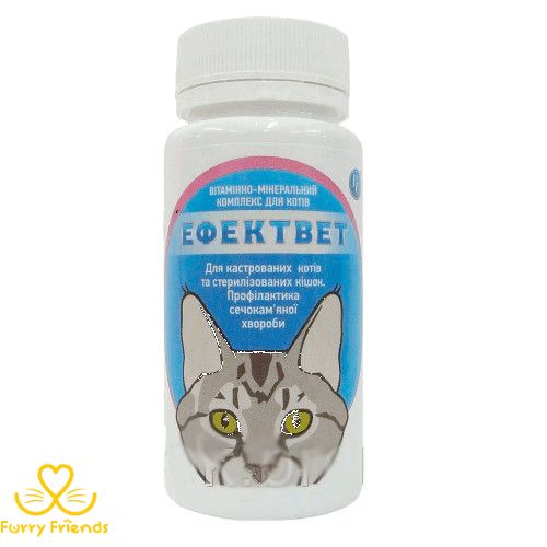 Эффектвет вітаміни для кастрованих котів 100 таблеток Україна 35514 фото