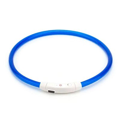 Нашийник для собак світний з USB-зарядкою 50 см Синій 33333 фото