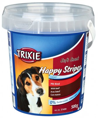 Happy Stripes - ласощі для собак з яловичиною 500 г, Тріксі 31499 Вітаміни для собак відро пластик Happy 17246 фото