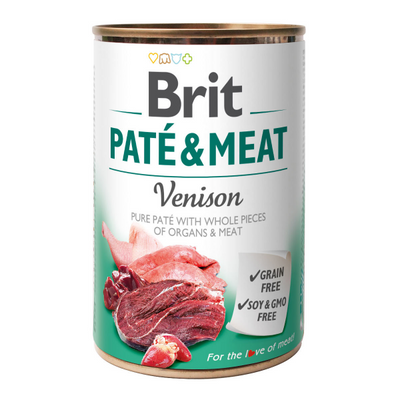 Brit Pate Meat Dog консерви для собак з олениною 400г 54879 фото
