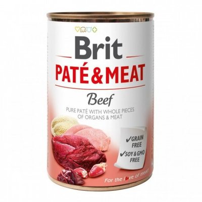 Brit Pate Meat Dog консерви для собак з яловичиною 400г 54880 фото