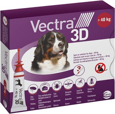 Віктра 3D інсектоакарицидні краплі для собак 40,1-65,0 кг 28128 фото
