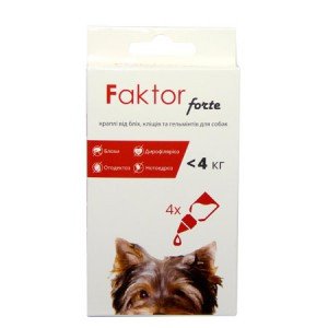 Faktor forte - краплі для собак від бліх, кліщів, гельмінтів 0,5 мл до 4кг 35000 фото
