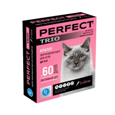 Перфект Trio краплі для кішок від бліх і кліщів до 4 кг 0,6 мл 66909 фото