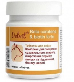 Dolfos Dolvit Beta carotene biotin forte mini Долфос БетаКаротин і біотин форте для собак міні 90 тб. 65318 фото