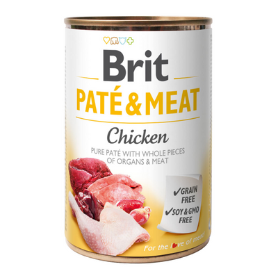 Brit Pate Meat Dog консерви для собак з куркою 400г 54883 фото