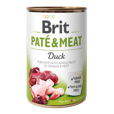 Brit Pate Meat Dog консерви для собак з качкою 400г 54885 фото