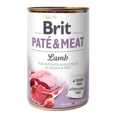 Brit Pate Meat Dog консерву для собак з ягням 400 г 54886 фото