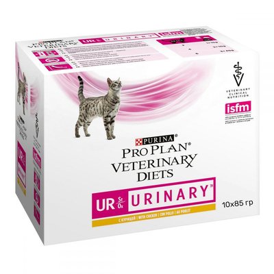 Purina Veterinary Diets UR Urinary Feline лікувальні консерви для кішок з куркою пауч 85 г 62533 фото