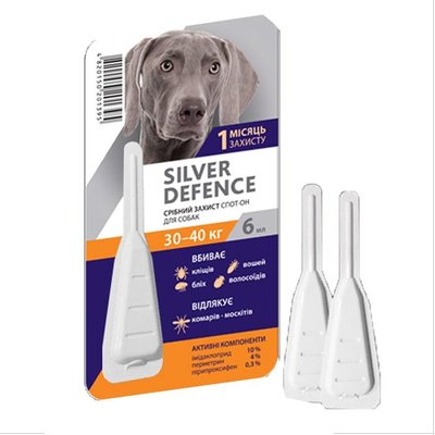 Краплі Silver Defence інсектоакарицидний препарат 30-40 кг 34582 фото