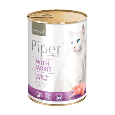 Dolina Noteci Piper cat Консерва з кроликом для стерилізованих кішок 400г 302179 42133 фото