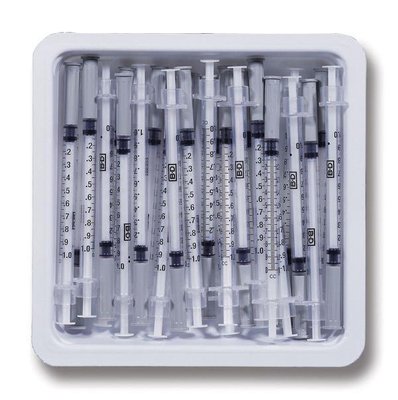 Шприц 1 мл BD allergy syringe tray 27g x 12 - 25 штук 62882 фото