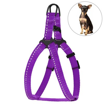 Шлея для собак BronzeDog фіолетова пластиковий фастекс 1307 68Т 10 мм (24-30 см) 69658 фото