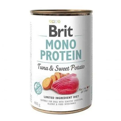 Brit Mono Protein Dog Вологий корм для собак з тунцем і бататом 400 г 65330 фото