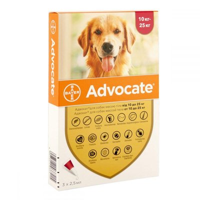 Advocate (Адвокат) — краплі від бліх та кліщів для собак 10 - 25 кг 46649 фото