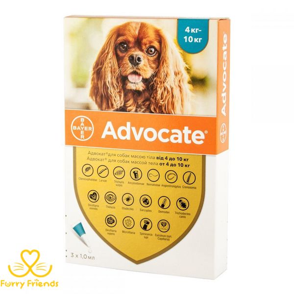 Advocate (Адвокат) — краплі від бліх та кліщів для собак 4 - 10 кг 46650 фото