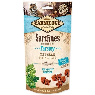 Ласощі Carnilove Cat Semi Moist Snack для кішок з сардиною та петрушкою 50 г 73736 фото