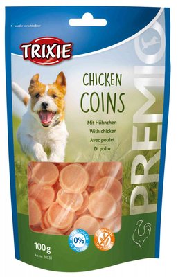 Premio Chicken Coins - лакомство для собак с курицей, Трикси 31531 Лакомство для собак куриные монеты Трикси 100382 фото