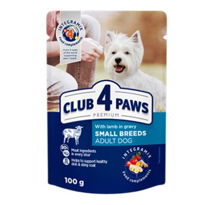 Клуб 4 лапи консерви для собак малих порід Преміум ягннок в соусі 100г 363464 58617 фото