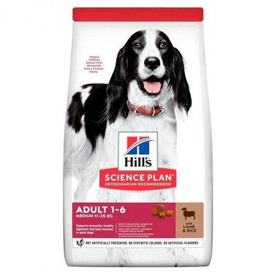 Hills SP can Adult Md L R корм для дорослих собак середніх порід ягня та рис 14 кг 604357 67190 фото
