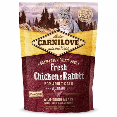 Carnilove Fresh Chicken Rabbit for Adult cats — Сухий корм для дорослих кішок із куркою та кроликом, 400 г 74673 фото