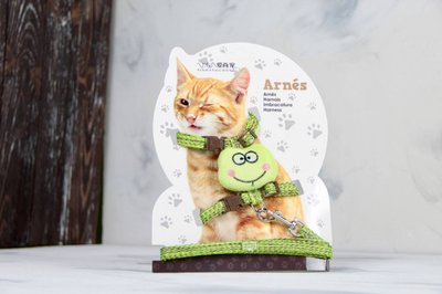 Комплект Жабка, шлея з повідцем для кішки салатова Обсяг грудей 24-38 см 61850 фото