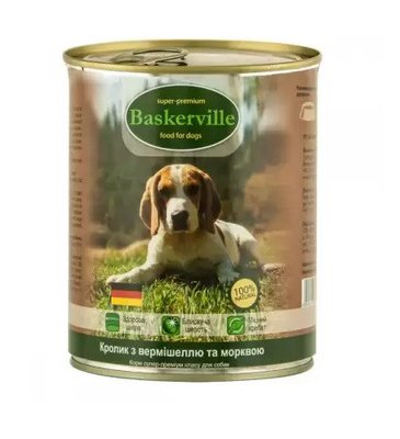 Baskerville КроликВермишельМорковь консерви для собак 800 гр 23194 фото