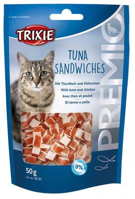Premio Tuna Sandwiches лакомство с тунцом для кошек, Трикси 42731 Лакомство PREMIO Tuna Sandwiches тунец 50гр 26344 фото