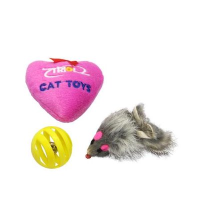 Набор игрушек для кошек мышь с шаром и сердечком 22148 фото