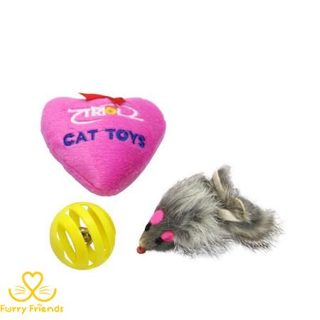 Набір іграшок для кішок миша з кулею і сердечком 22148 фото