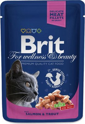 Brit Premium Cat pouch з лососем і фореллю 100 г 30715 фото
