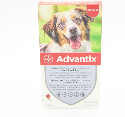 Адвантикс (Advantix) капли от блох и клещей для собак 10 - 25кг 1588 фото