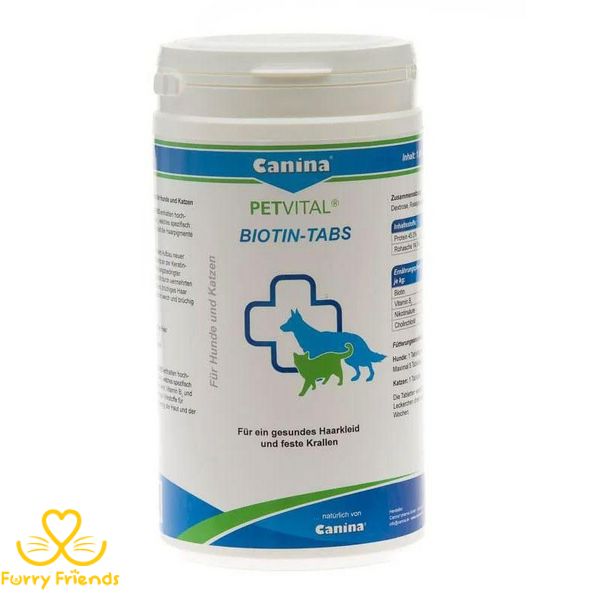 Petvital Biotin Tabs биотин для собак и кошек Petvital Biotin Tabs Canina 702008 таблетки с биотином 50 табл 11081 фото